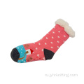толстые мягкие уютные рождественские носки тапочки